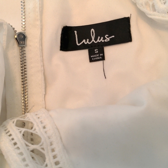 Lulus White Crochet Lace Sleeveless Mini Dress NWT Size Small - Picture 6 of 9